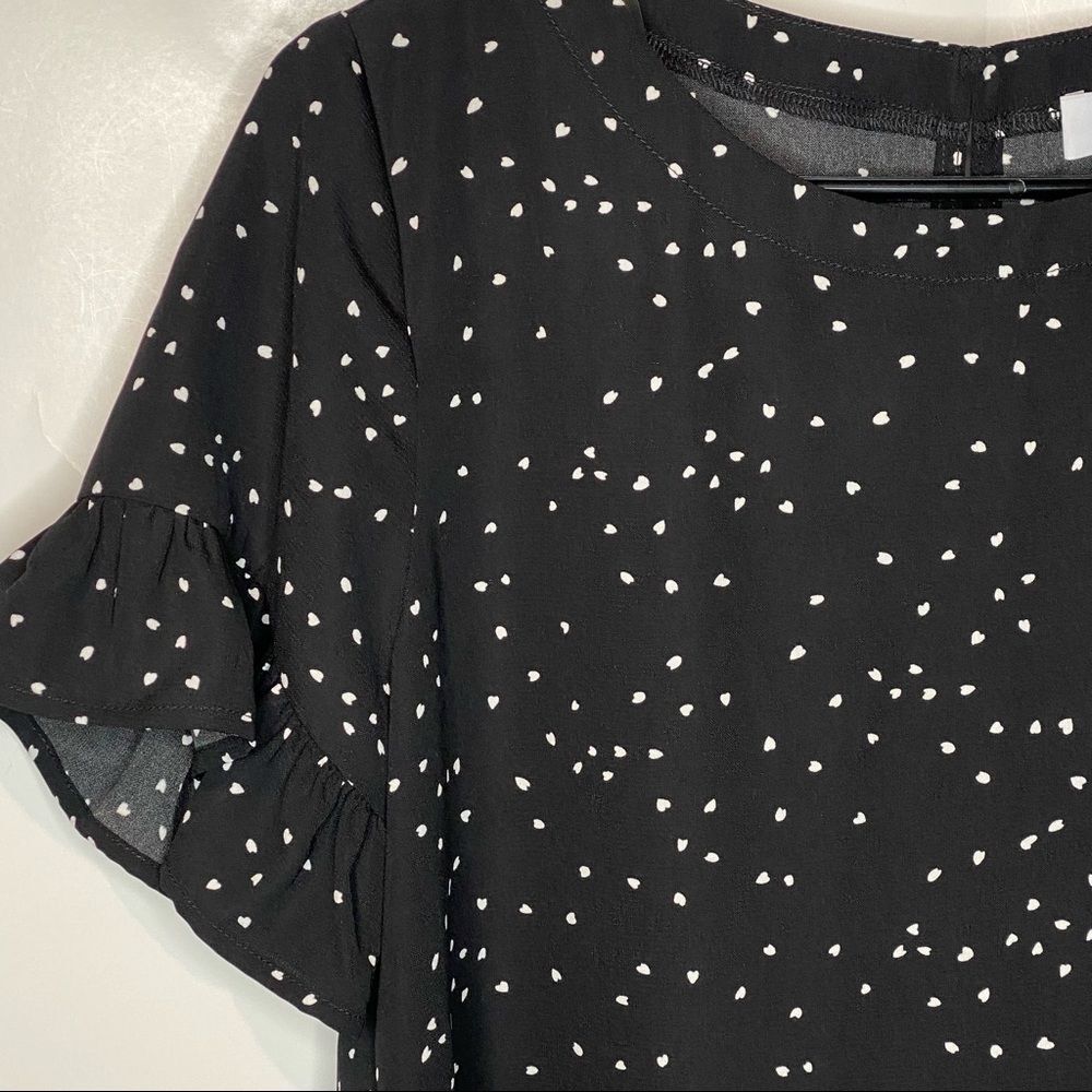 Modcloth Gilli Heart Abtract Print Flutter Sleeve… - image 3